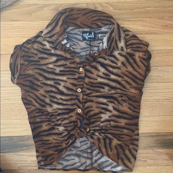 HELL BUNNY tiger tie shirt unique vintage - Picture 3 of 3